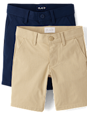 Girls Uniform Quick Dry Chino Shorts 2-Pack