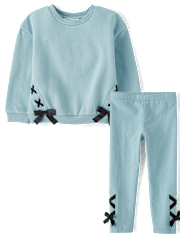 Toddler Girls Lace Up 2-Piece Outfit Set