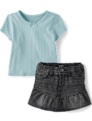 Toddler Girls Ruffle 2-Piece Outfit Set