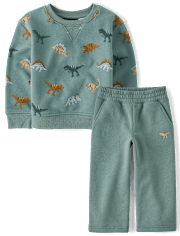Baby And Toddler Boys Dino Premium Fleece 2-Piece Outfit Set