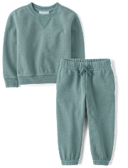 Baby And Toddler Garment Dyed Premium Fleece 2-Piece Outfit Set
