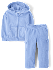 Baby And Toddler Garment Dyed Premium Fleece 2-Piece Outfit Set