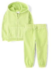 Baby And Toddler Garment Dyed Premium Fleece 2-Piece Outfit Set