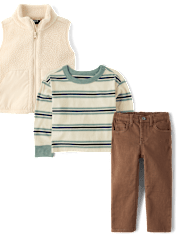 Baby And Toddler Boys Striped 3-Piece Outfit Set