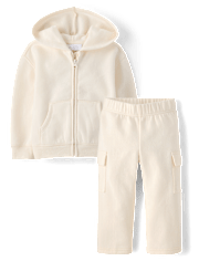 Toddler Girls Garment Dyed Premium Fleece 2-Piece Outfit Set