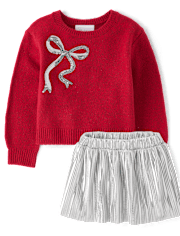 Toddler Girls Sequin Bow 2-Piece Outfit Set