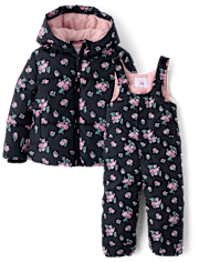 Toddler Girls Floral 2-Piece Snow Set