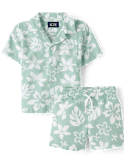 Baby And Toddler Boys Tropical 2-Piece Cabana Set