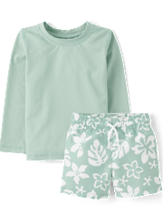Baby And Toddler Boys Tropical Rashguard Swimsuit