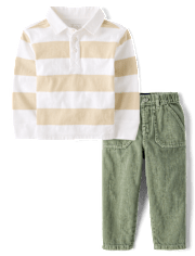 Baby And Toddler Boys Garment Dyed 2-Piece Outfit Set