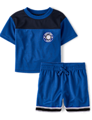 Baby And Toddler Boys Quick Dry Mesh 2-Piece Outfit Set