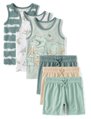 Baby And Toddler Boys Dino 6-Piece Outfit Set