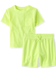 Baby And Toddler Boys Marled 2-Piece Outfit Set