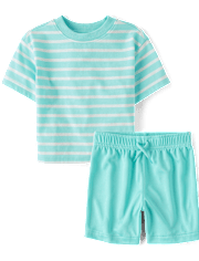 Baby And Toddler Boys Striped 2-Piece Outfit Set