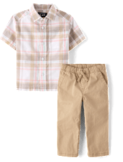 Baby And Toddler Boys Plaid 2-Piece Outfit Set