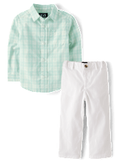 Baby And Toddler Boys Plaid 2-Piece Outfit Set