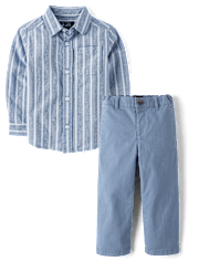 Baby And Toddler Boys Striped 2-Piece Outfit Set
