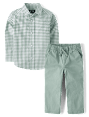 Baby And Toddler Boys Gingham 2-Piece Outfit Set