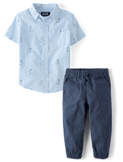 Baby And Toddler Boys Bunny 2-Piece Outfit Set