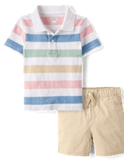 Baby And Toddler Boys Striped 2-Piece Outfit Set