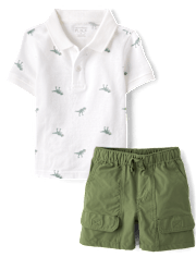 Baby And Toddler Boys Dino 2-Piece Outfit Set