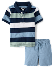 Baby And Toddler Boys Striped 2-Piece Outfit Set