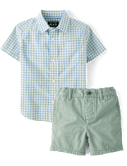 Baby And Toddler Boys Gingham 2-Piece Outfit Set