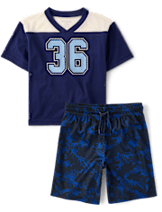 Kids Quick Dry Print Mesh 2-Piece Outfit Set