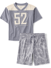 Kids Quick Dry Print Mesh 2-Piece Outfit Set