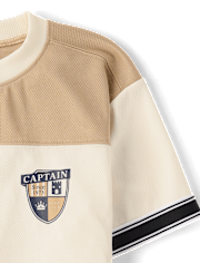 Boys Quick Dry Striped Hem 2-Piece Outfit Set