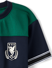 Boys Quick Dry Striped Hem 2-Piece Outfit Set