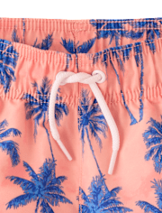 Boys Palm Tree Rashguard Swimsuit