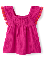 Baby And Toddler Girls Tassel Gauze 2-Piece Outfit Set