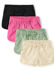 Baby And Toddler Girls Pull On Shorts 4-Pack