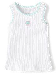 Baby And Toddler Girls Embroidered Seashell 2-Piece Outfit Set