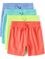 Baby And Toddler Boys Quick Dry Side Stripe Mesh Active Shorts 4-Pack