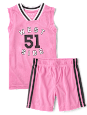 Kids Quick Dry Varsity Mesh 2-Piece Outfit Set