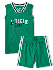 Kids Quick Dry Athletic Division Varsity Mesh 2-Piece Outfit Set