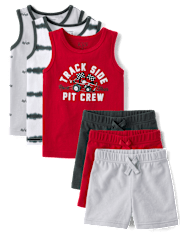 Baby And Toddler Boys Racecar 6-Piece Outfit Set