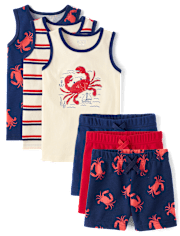 Baby And Toddler Boys Crab 6-Piece Outfit Set