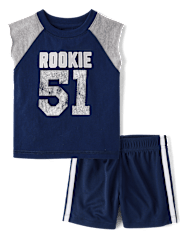 Baby And Toddler Boys Rookie Varsity 2-Piece Outfit Set