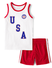 Baby And Toddler Boys USA 2-Piece Outfit Set