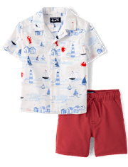 Baby And Toddler Boys Coastal 2-Piece Outfit Set