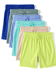 Kids Quick Dry Side Stripe Mesh Active Shorts 6-Pack
