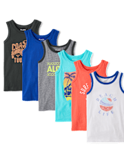 Boys Graphic Tank Top 6-Pack