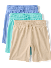 Kids Quick Dry Side Stripe Mesh Active Shorts 3-Pack