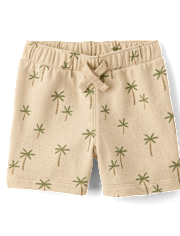 Baby And Toddler Boys Palm Tree French Terry Active Shorts 3-Pack