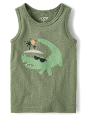 Baby And Toddler Boys Crocodile Tank Top 3-Pack
