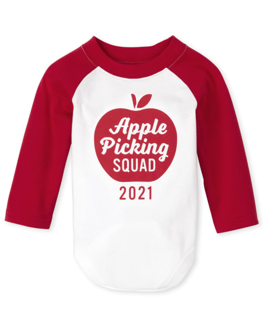 The Children's Place Unisex Baby Matching Family Apple Picking Graphic Bodysuit (White)