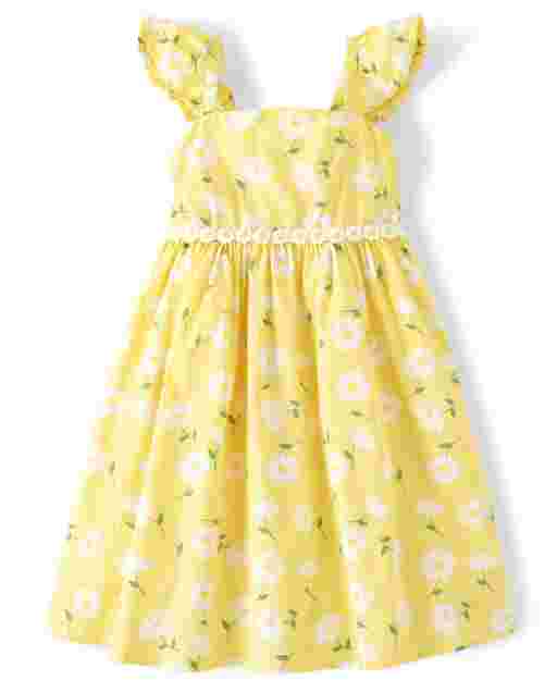 Vestido Niña Popelina Sin Mangas Estampado Floral - Sunny Daisies